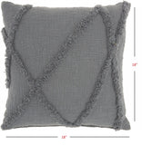18" Gray Cotton Throw Pillow - Homeroots - Flyclothing LLC