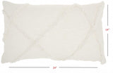White Abstract Shaggy Detail Lumbar Pillow - Homeroots - Flyclothing LLC