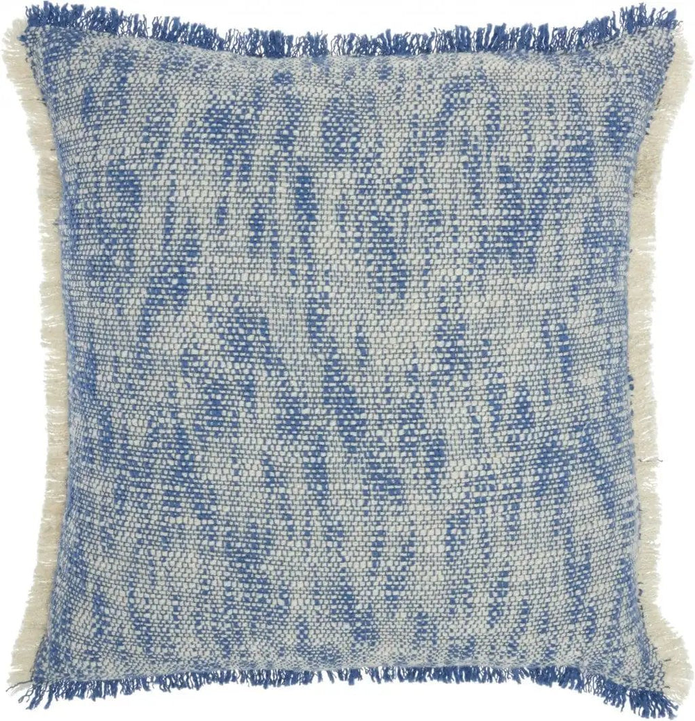 Blue And Ivory Abstract Pattern Throw Pillow - Homeroots
