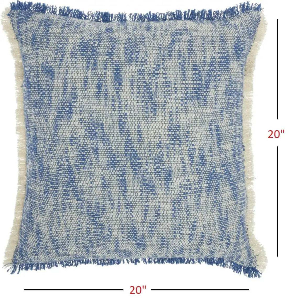 Blue And Ivory Abstract Pattern Throw Pillow - Homeroots - Flyclothing LLC