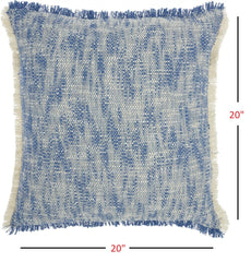 Blue And Ivory Abstract Pattern Throw Pillow - Homeroots