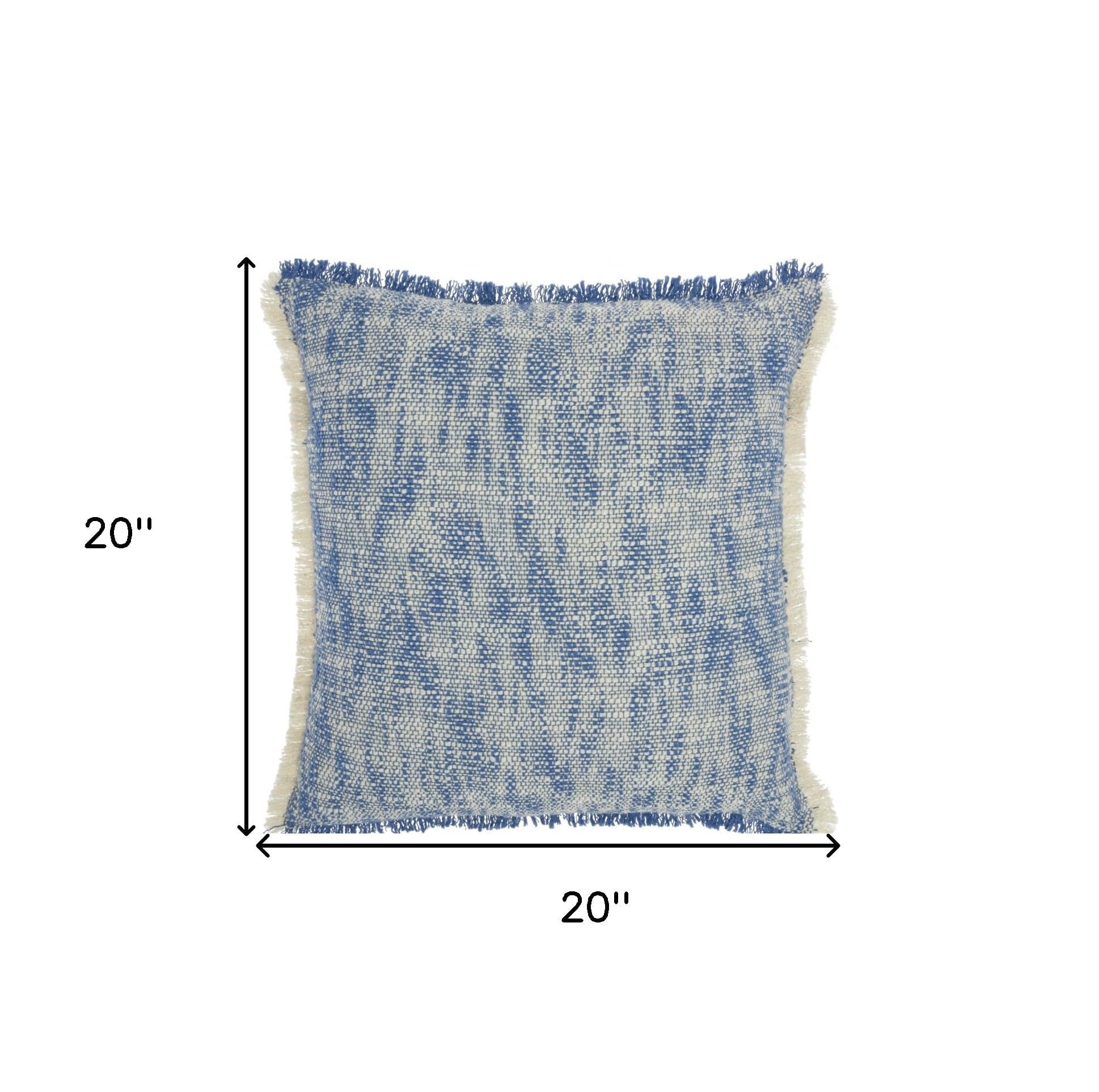 Blue And Ivory Abstract Pattern Throw Pillow - Homeroots