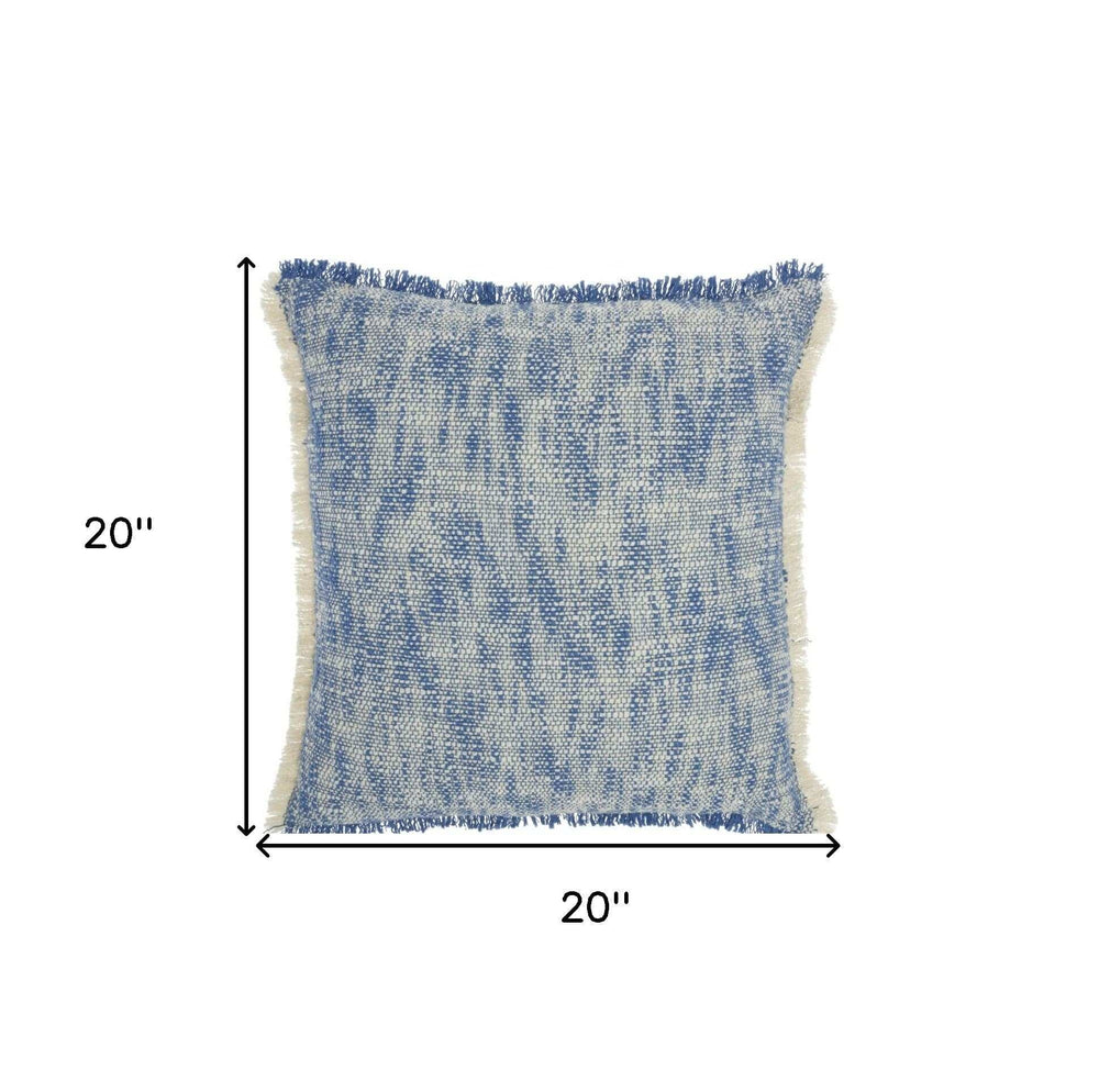 Blue And Ivory Abstract Pattern Throw Pillow - Homeroots - Flyclothing LLC