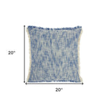 Blue And Ivory Abstract Pattern Throw Pillow - Homeroots - Flyclothing LLC