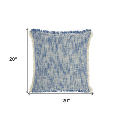 Blue And Ivory Abstract Pattern Throw Pillow - Homeroots