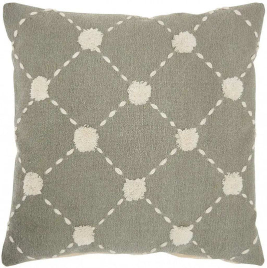 Glamorous Handcrafted Sage Accent Throw Pillow - Homeroots - Flyclothing LLC