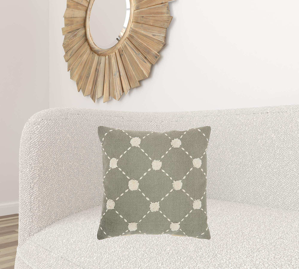 Glamorous Handcrafted Sage Accent Throw Pillow - Homeroots - Flyclothing LLC