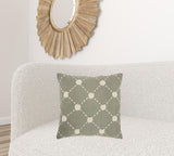 Glamorous Handcrafted Sage Accent Throw Pillow - Homeroots