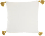 Boho Mustard Cotton Accent Throw Pillow - Homeroots