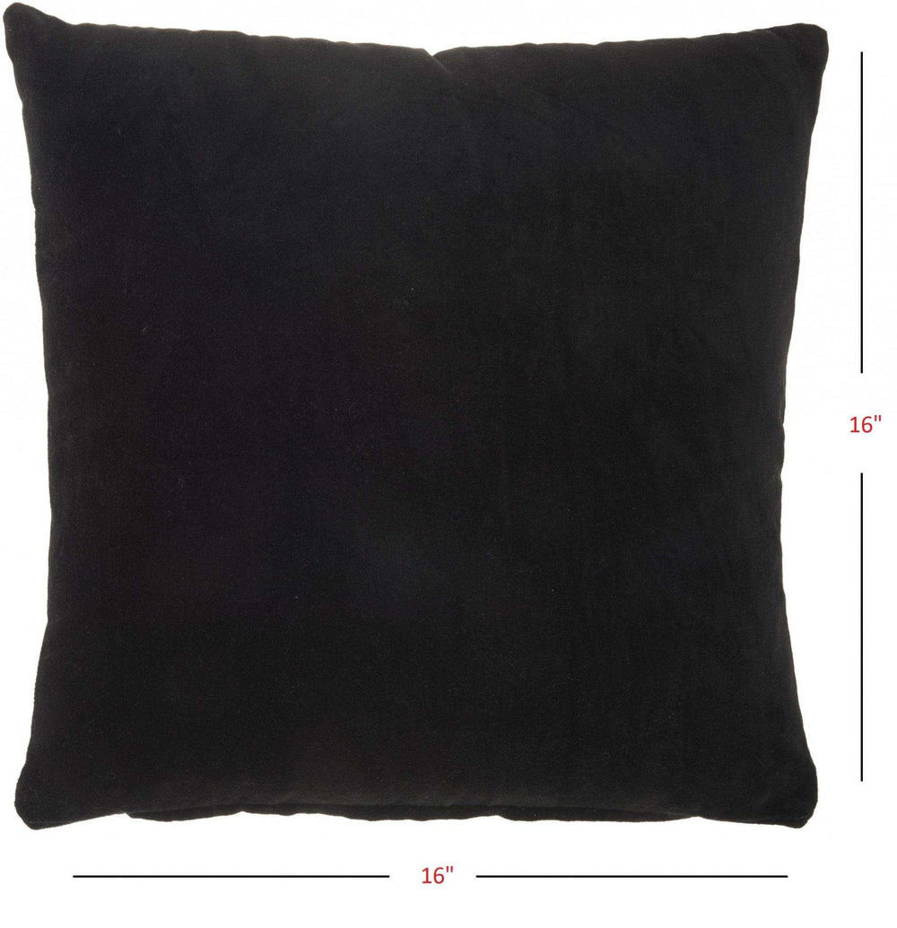 Solid Black Casual Throw Pillow - Homeroots - Flyclothing LLC