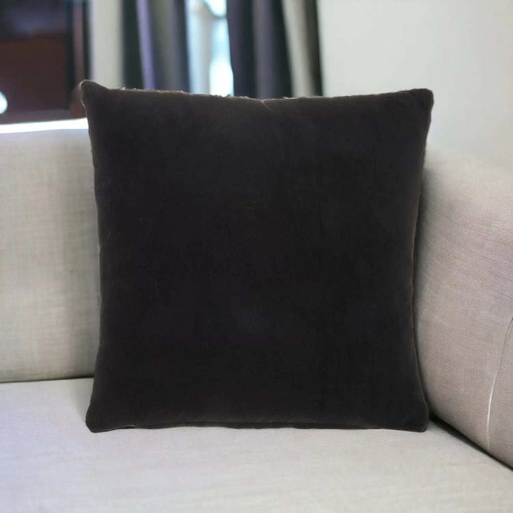Solid Black Casual Throw Pillow - Homeroots - Flyclothing LLC