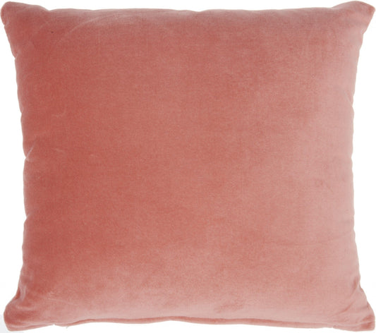16" Pink Velvet Throw Pillow - Homeroots