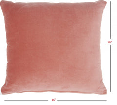 16" Pink Velvet Throw Pillow - Homeroots