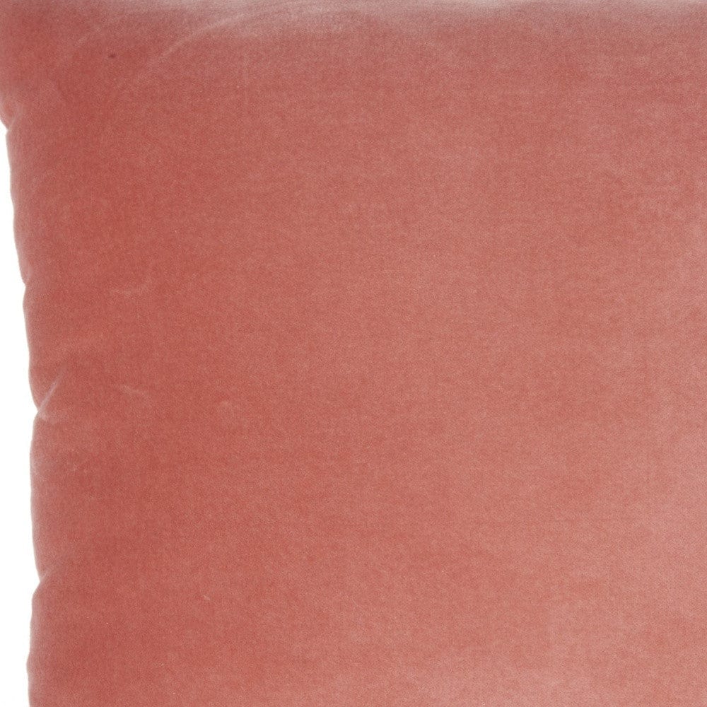 16" Pink Velvet Throw Pillow - Homeroots