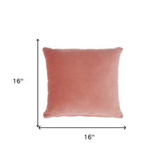 16" Pink Velvet Throw Pillow - Homeroots
