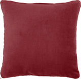 16" X 16" Red Solid Color Velvet Throw Pillow - Homeroots