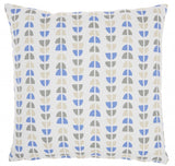 Blue And Taupe Geo Lines Throw Pillow - Homeroots