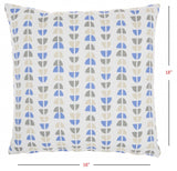 Blue And Taupe Geo Lines Throw Pillow - Homeroots