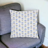 Blue And Taupe Geo Lines Throw Pillow - Homeroots
