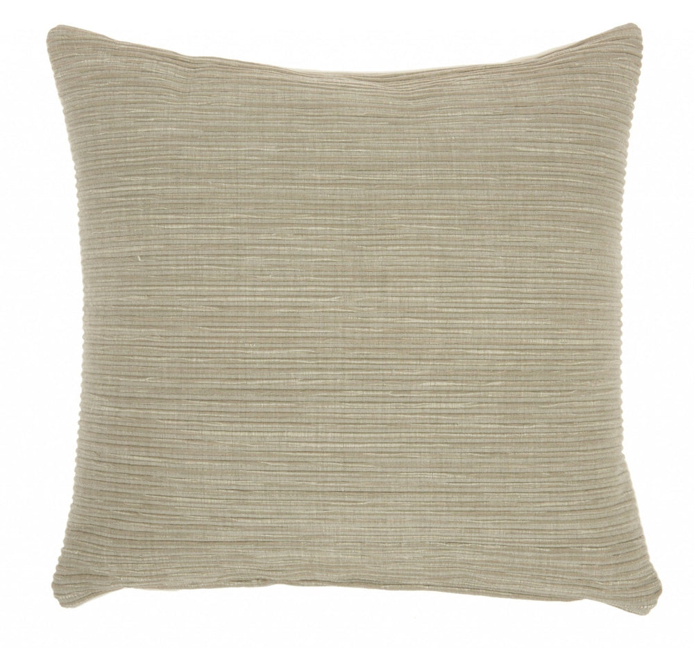 Taupe Distressed Stripes Throw Pillow - Homeroots