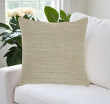 Taupe Distressed Stripes Throw Pillow - Homeroots