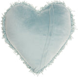 Heart Shaped Celadon Shag Accent Pillow - Homeroots