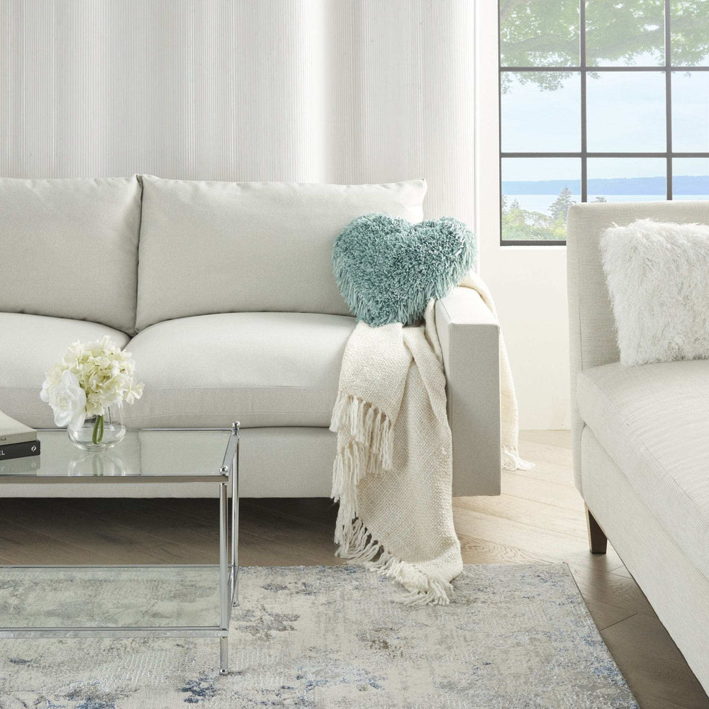 Heart Shaped Celadon Shag Accent Pillow - Homeroots - Flyclothing LLC