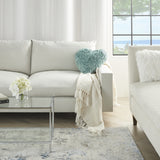 Heart Shaped Celadon Shag Accent Pillow - Homeroots