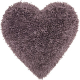 Heart Shaped Lavendar Shag Accent Pillow - Homeroots