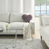 Heart Shaped Lavendar Shag Accent Pillow - Homeroots