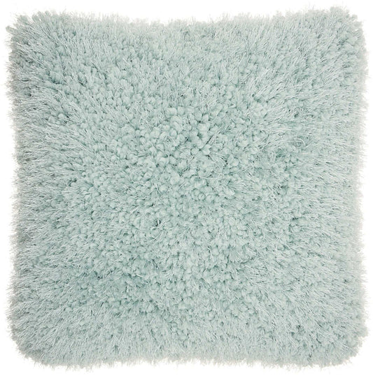 Fluffy Celadon Blue Shag Accent Throw Pillow - Homeroots - Flyclothing LLC
