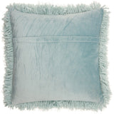 Fluffy Celadon Blue Shag Accent Throw Pillow - Homeroots