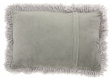 Pale Gray Knubby Plush Lumbar Throw Pillow - Homeroots