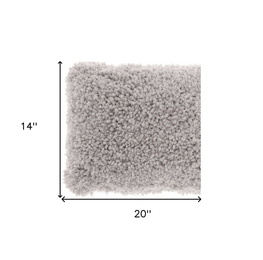 Pale Gray Knubby Plush Lumbar Throw Pillow - Homeroots - Flyclothing LLC