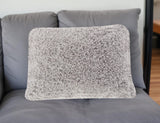 Pale Gray Knubby Plush Lumbar Throw Pillow - Homeroots