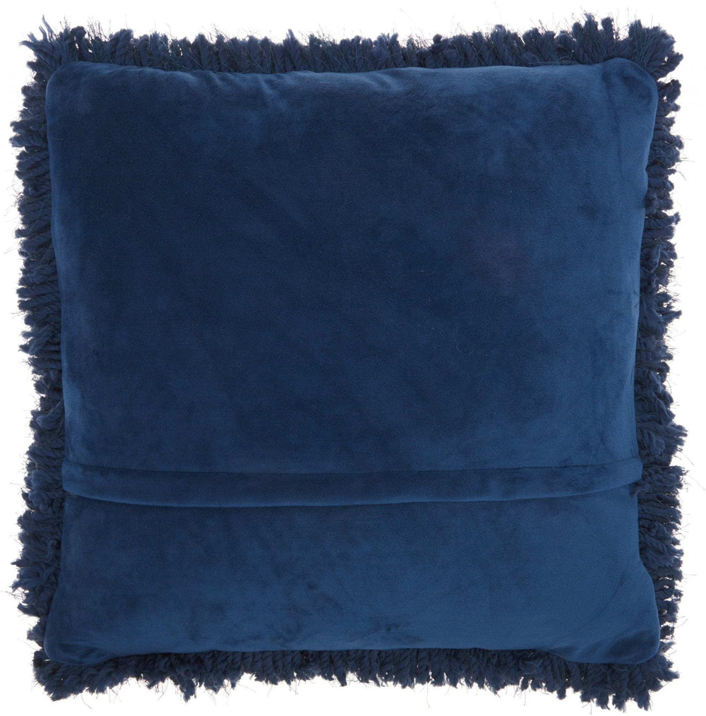 Fluffy Navy Shag Accent Throw Pillow - Homeroots - Flyclothing LLC