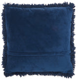 Fluffy Navy Shag Accent Throw Pillow - Homeroots