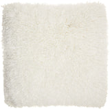 Fluffy White Shag Accent Throw Pillow - Homeroots