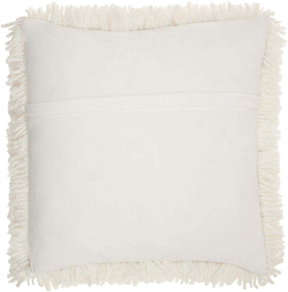 Fluffy White Shag Accent Throw Pillow - Homeroots - Flyclothing LLC