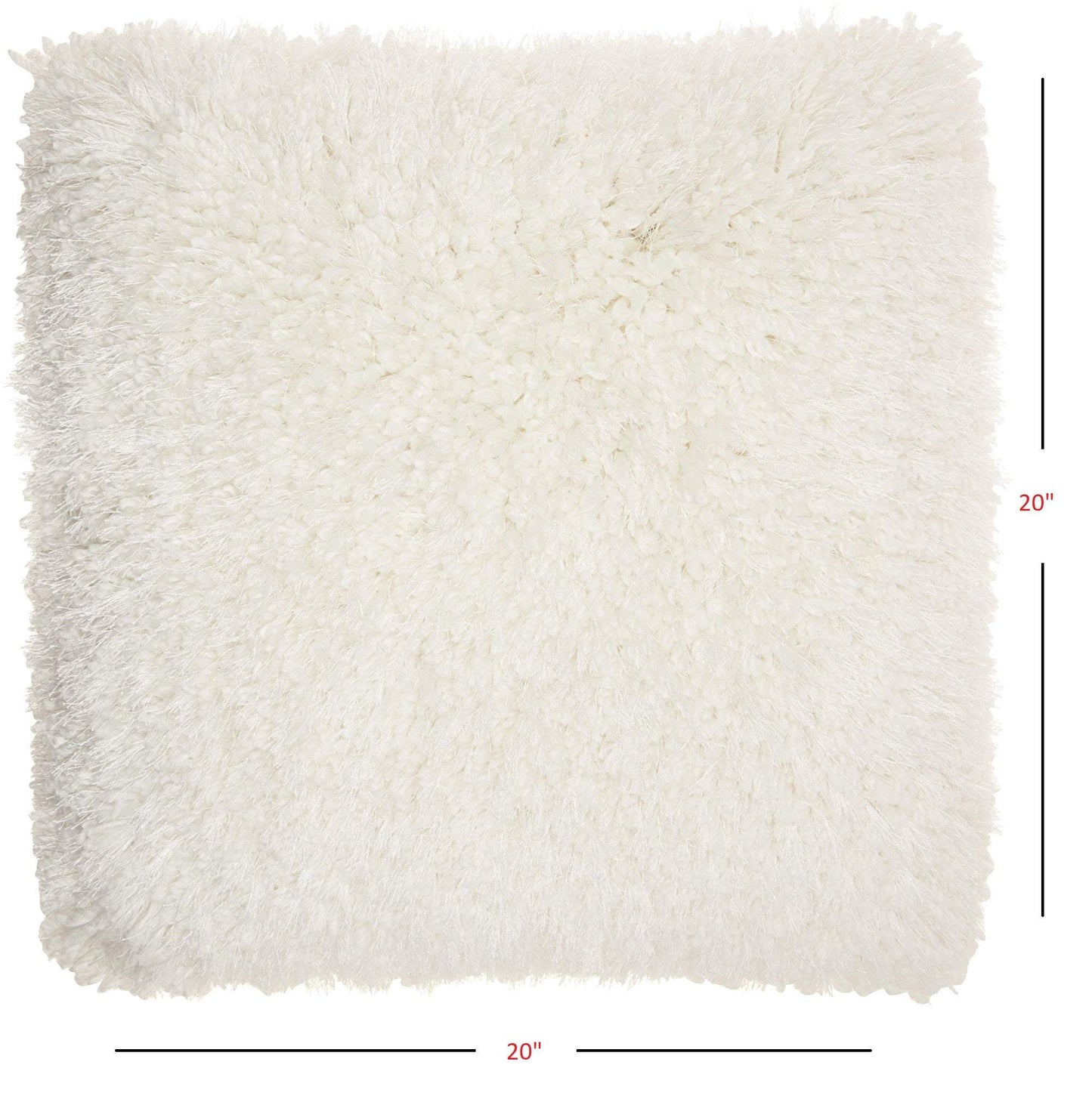 Fluffy White Shag Accent Throw Pillow - Homeroots - Flyclothing LLC
