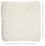 Fluffy White Shag Accent Throw Pillow - Homeroots