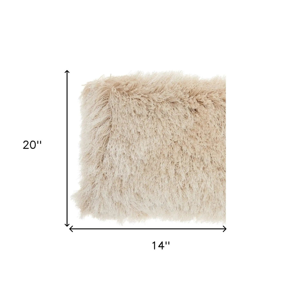 14" X 20" Beige Throw Pillow - Homeroots - Flyclothing LLC