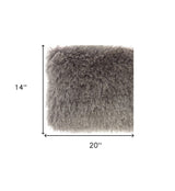 14" X 20" Slate Gray Faux Fur Throw Pillow - Homeroots - Flyclothing LLC
