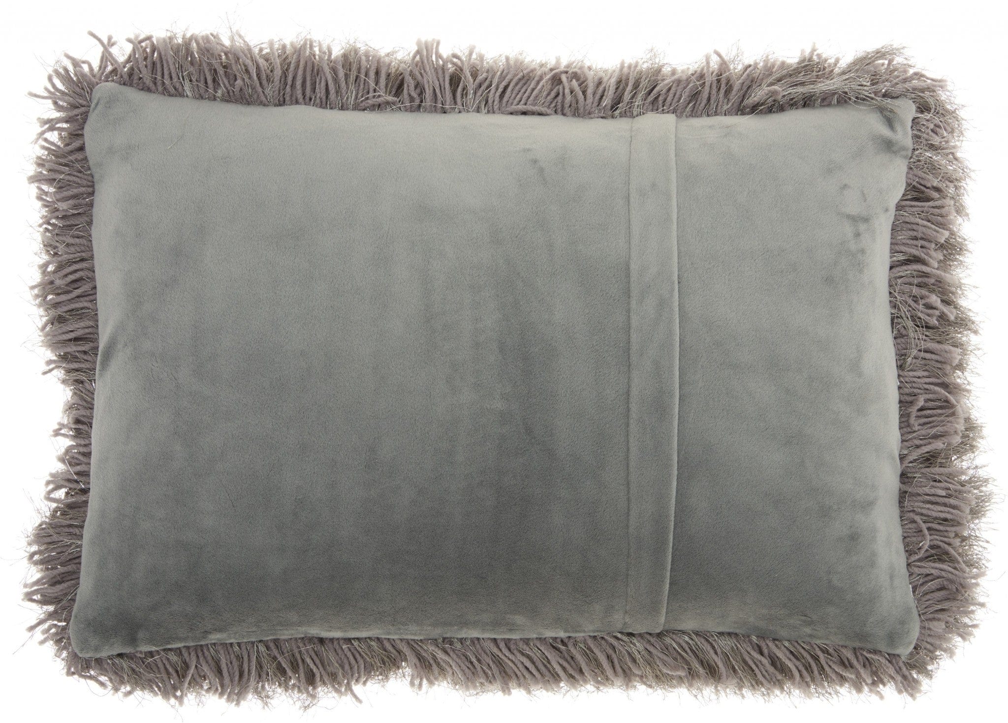 14" X 20" Slate Gray Faux Fur Throw Pillow - Homeroots - Flyclothing LLC
