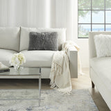 14" X 20" Slate Gray Faux Fur Throw Pillow - Homeroots - Flyclothing LLC