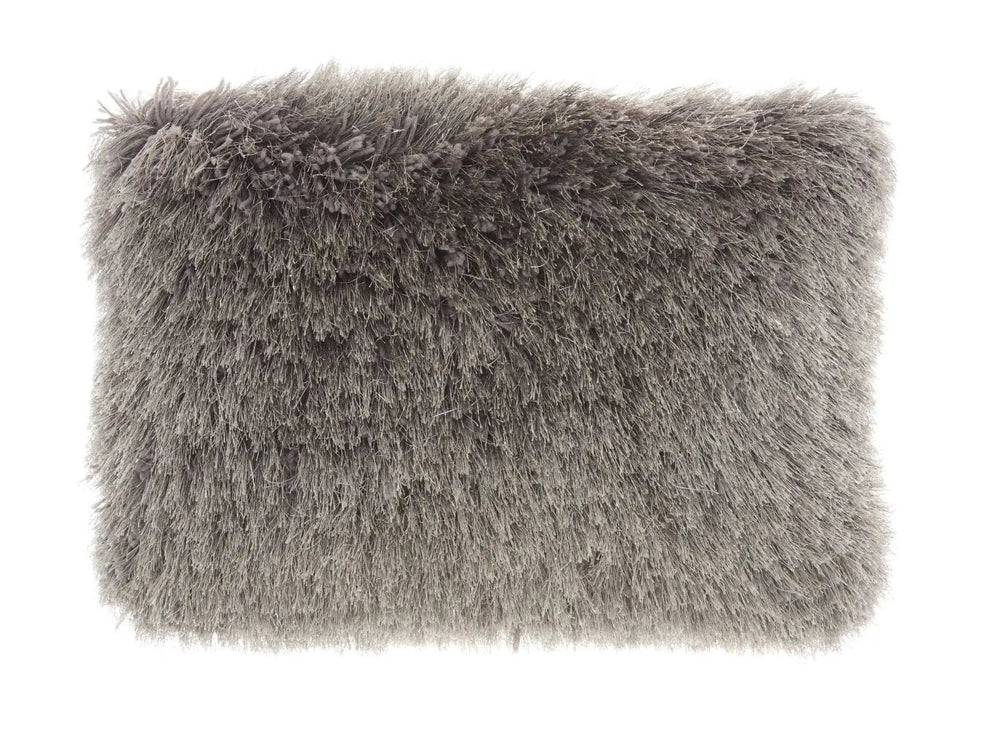14" X 20" Slate Gray Faux Fur Throw Pillow - Homeroots