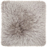20" Light Gray Shag Accent Throw Pillow - Homeroots
