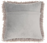 20" Light Gray Shag Accent Throw Pillow - Homeroots