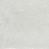 14" X 20" White Super Shaggy Throw Pillow - Homeroots