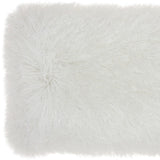 14" X 20" White Super Shaggy Throw Pillow - Homeroots - Flyclothing LLC